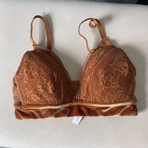 Velvet and lace bralette